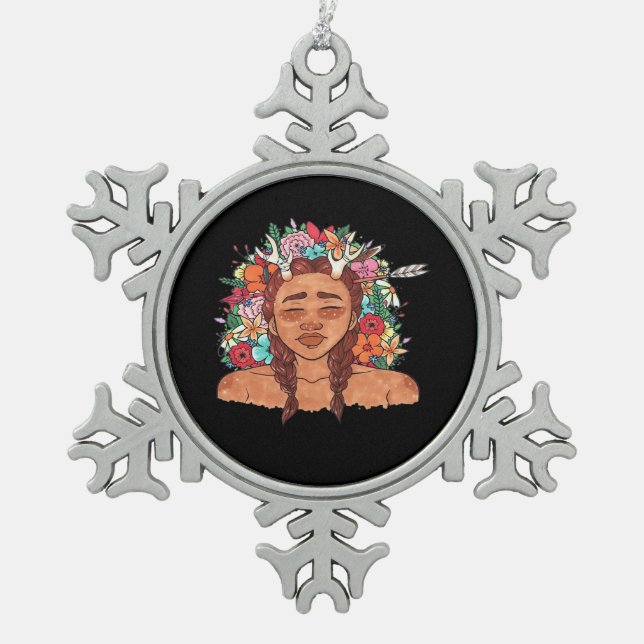 Ornement Flocon De Neige Oh Deer Modern Aesthetic  (Devant)