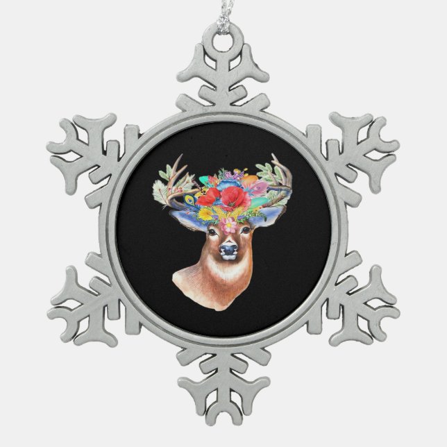 Ornement Flocon De Neige Oh Deer Modern Artistic Style  (Devant)
