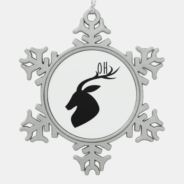 Ornement Flocon De Neige Oh Deer Pun Creative Style  (Devant)