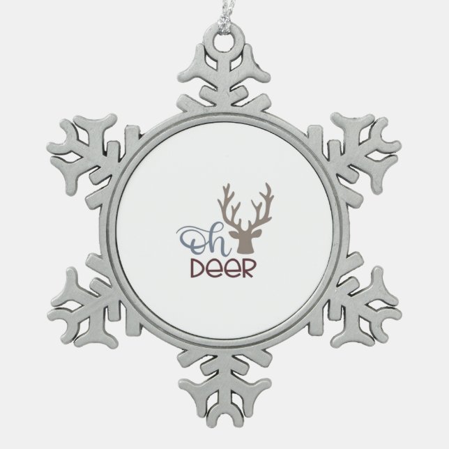 Ornement Flocon De Neige Oh Deer Retro Classic Design  (Devant)