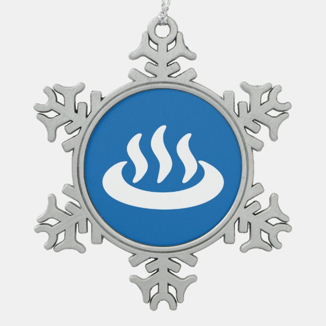Ornement Flocon De Neige Onsen ♨ Hot Spring 温 泉 Japonais (Devant)