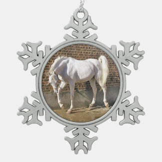 Ornement Flocon De Neige Ornement Arabe gris de Noël d'étalon