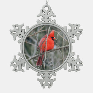 Ornement Flocon De Neige Ornement cardinal rouge royal de Noël