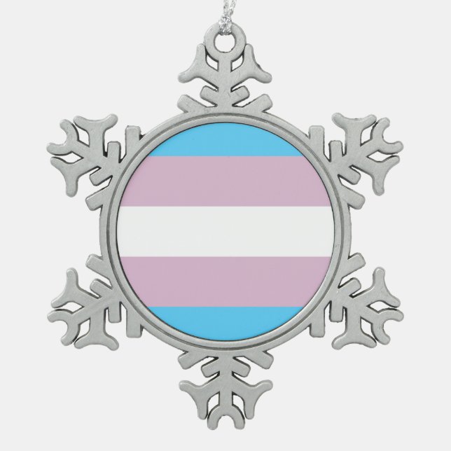 Ornement Flocon De Neige Ornement de drapeau de transsexuel (flocon de (Devant)