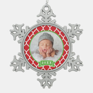 Ornement Flocon De Neige Ornement de garde de photos de nouveau-nés personn