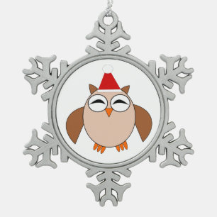 Ornement Flocon De Neige Ornement de la chouette de Noël