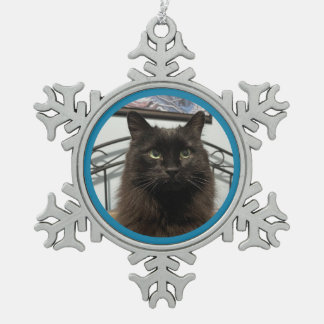 Ornement Flocon De Neige Ornement de Noël Chat Noir
