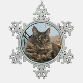 Ornement Flocon De Neige Ornement de Noël Chat Tigré