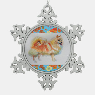 Ornement Flocon De Neige Ornement de Noël de Spitz Pomeranian