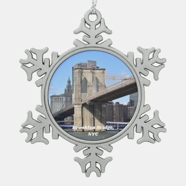 Ornement Flocon De Neige Ornement de Noël du pont Brooklyn (Devant)