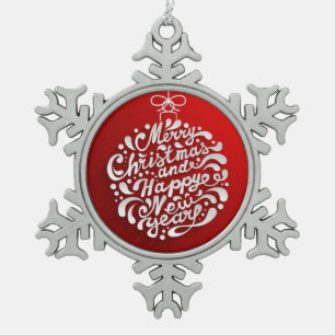 Ornement Flocon De Neige Ornement de Noël en étain Joyeux Noël