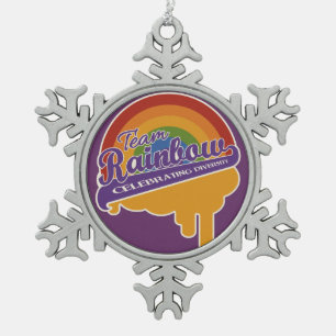 Ornement Flocon De Neige Ornement de Noël personnalisé de l'équipe Rainbow
