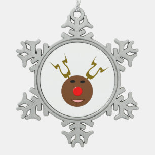 Ornement Flocon De Neige Ornement de rennes de Noël Cyber
