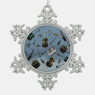 Ornement Flocon De Neige Ornement de vacances de jazz-band