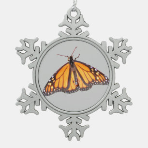 Ornement Flocon De Neige Ornement d'étain de ~ de papillon de monarque