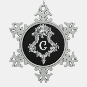 Ornement Flocon De Neige Ornement d'initiale de monogramme de G