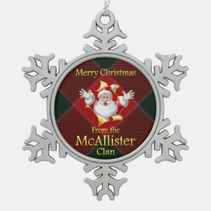 Ornement Flocon De Neige Ornement écossais de Noël de McAllister de clan