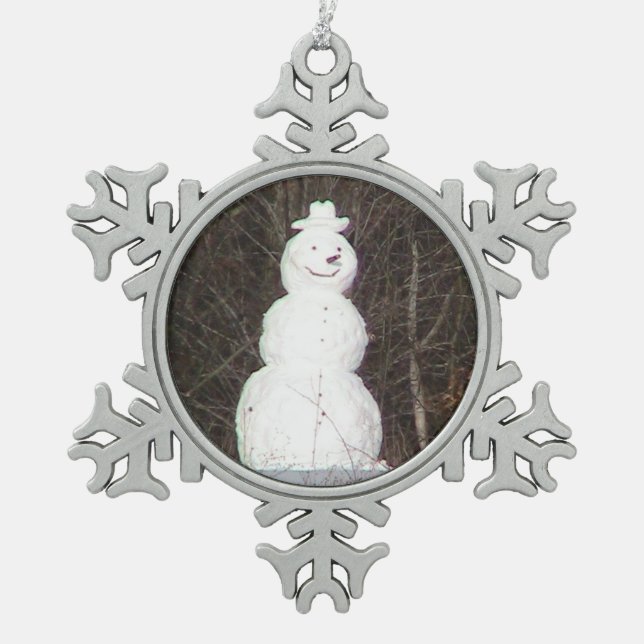 Ornement Flocon De Neige Ornement élégant de Snowman (Devant)
