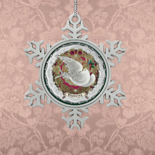 Ornement Flocon De Neige Ornement en dentelle de Dresde représentant une co