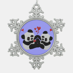 Ornement Flocon De Neige Ornement précieux de Noël de panda