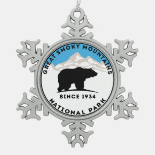 Ornement Flocon De Neige Ours de parc national de Great Smoky Mountains