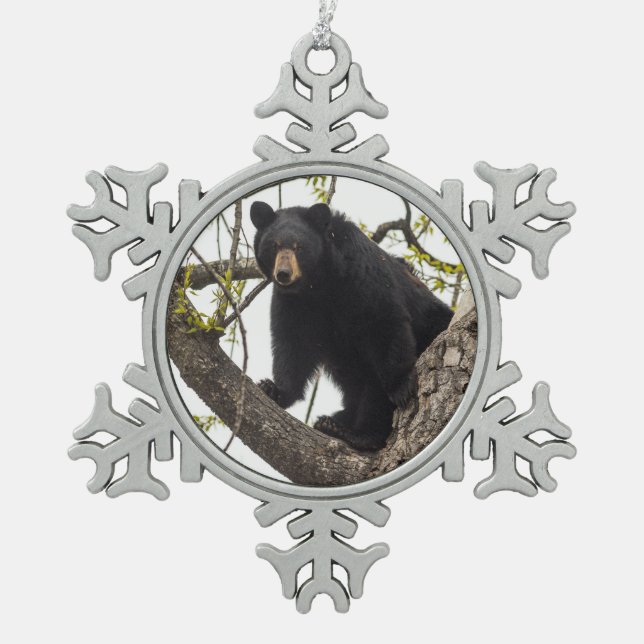 Ornement Flocon De Neige Ours noir Escalade (Devant)