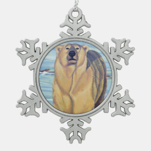 Ornement Flocon De Neige Ours Polaire Ornement de vacances Ours Art Décorat