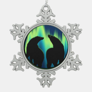 Ornement Flocon De Neige Ours Polaire Ornement de vacances Ours Art Décorat