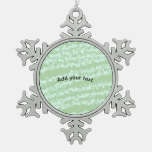 Ornement Flocon De Neige Paillettes pastel vert scintillement nom texte boh