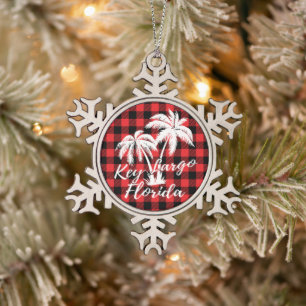 Ornement Flocon De Neige Palmiers de plage Key Largo Florida