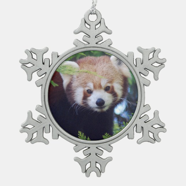 Ornement Flocon De Neige Panda rouge (Devant)