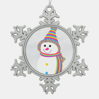Ornement Flocon De Neige Pansexual Pride Pan Drapeau Snowman Snowperson