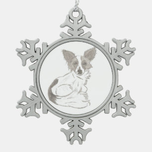 Ornement Flocon De Neige Papillon Sketch Ornament d'égout