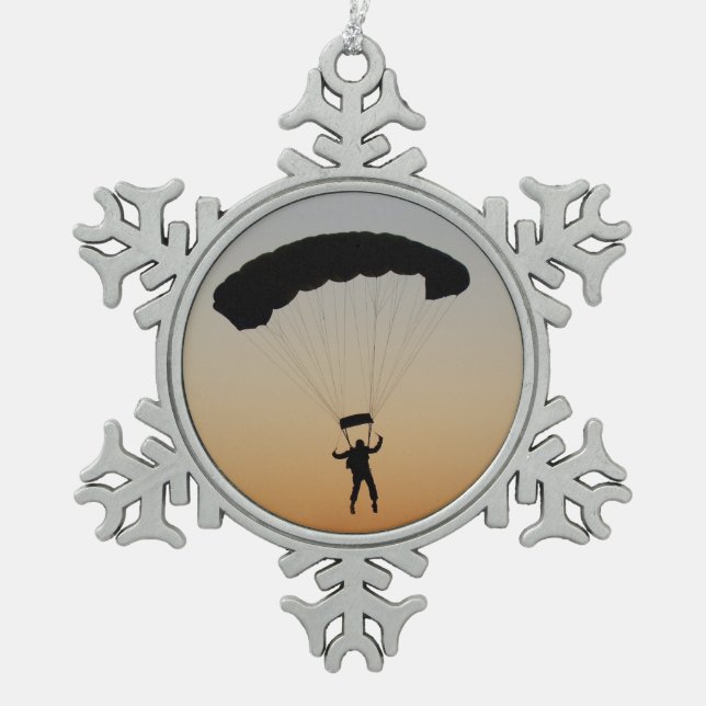 Ornement Flocon De Neige Parachute de Skydiver à Sunset Sky Diver (Devant)