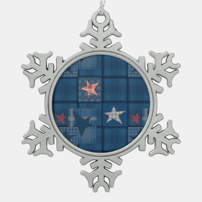 Ornement Flocon De Neige Paramètre Denim (Devant)