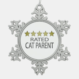 Ornement Flocon De Neige Parent Chat Cinq Étoiles Flocon De Neige Pewer Noë