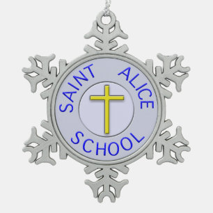 Ornement Flocon De Neige Patch de couleur de l'école Saint Alice
