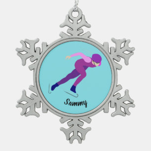 Ornement Flocon De Neige Patinage de vitesse