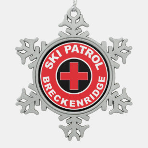 Ornement Flocon De Neige Patrouille de ski de Breckenridge Colorado
