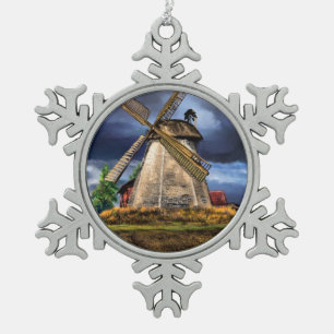 Ornement Flocon De Neige Pays-Bas Windmill Paysage