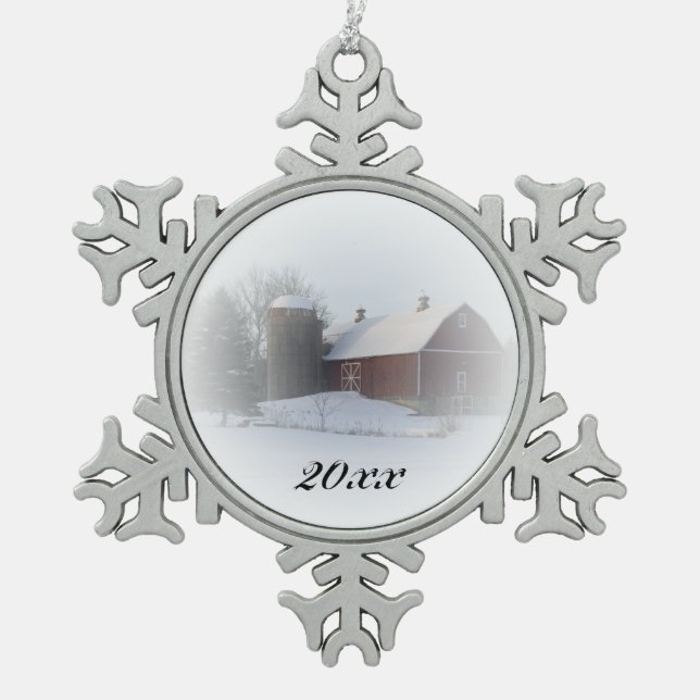 Ornement Flocon De Neige Pays Noël Red Grange Dat (Devant)