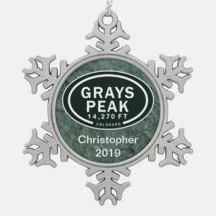 Ornement Flocon De Neige Peak gris personnalisé Colorado Rocky Mountain