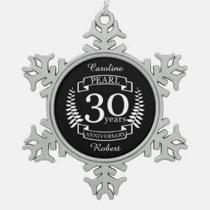 Ornement Flocon De Neige Pearl 30e anniversaire du mariage 30 ans
