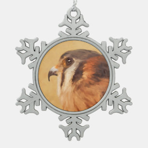 Ornement Flocon De Neige Peinture américaine Kestrel - Art original pour oi