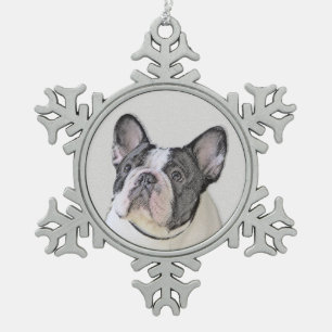 Ornement Flocon De Neige Peinture française de Bulldog (Pied de broche) - A