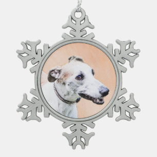 Ornement Flocon De Neige Peinture Greyhound - Cute Original Chien Art