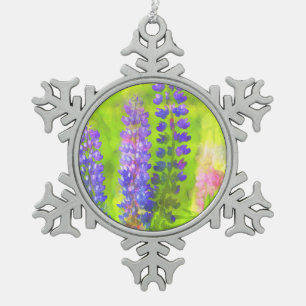 Ornement Flocon De Neige Peinture Lupine - Art Fleur Original