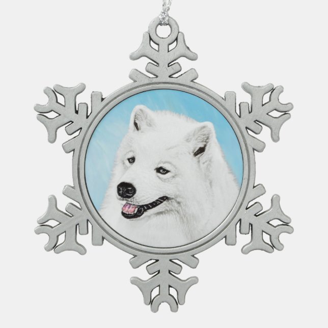 Ornement Flocon De Neige Peinture Samoyed - Cute Original Chien Art (Devant)