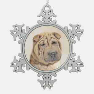Ornement Flocon De Neige Peinture Shar Pei - Cute Original Chien Art