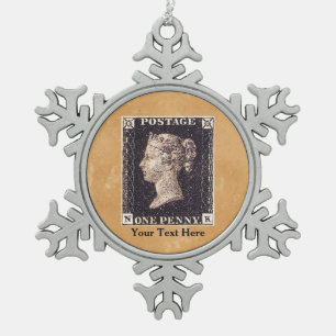 Ornement Flocon De Neige Penny Black Postage Timbre